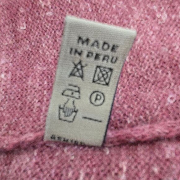 Peruvian Link Alpaca Collection Women's One-Size Cardigan Sweater Cranberry - Picture 8 of 8